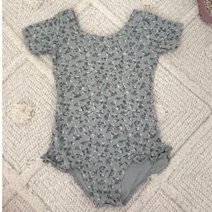 Rylee + Cru Kids Olive Floral One-Piece dance leotard size 6-7 years